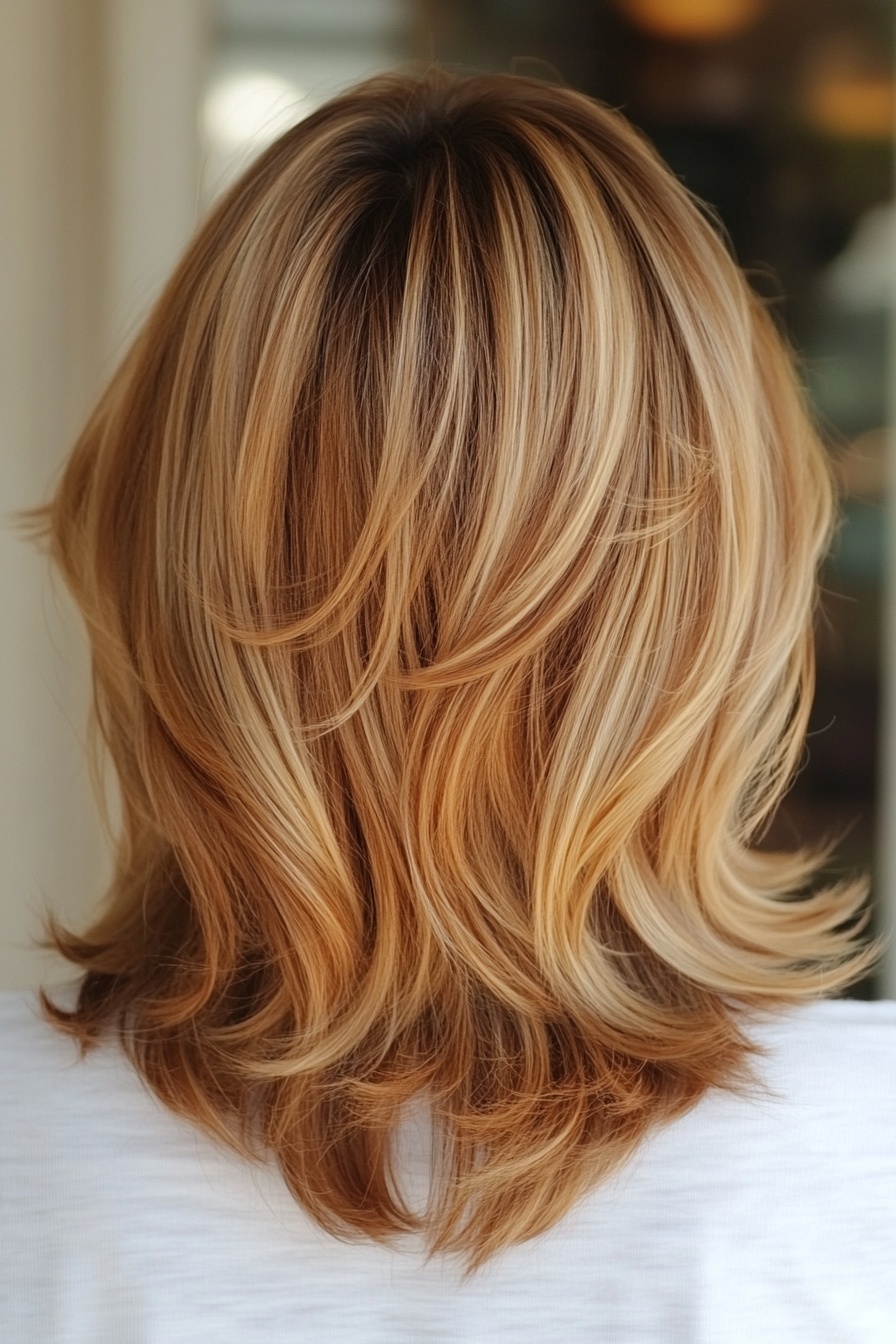  Soft Butter Blonde Highlights on Dark Blonde Roots Bob