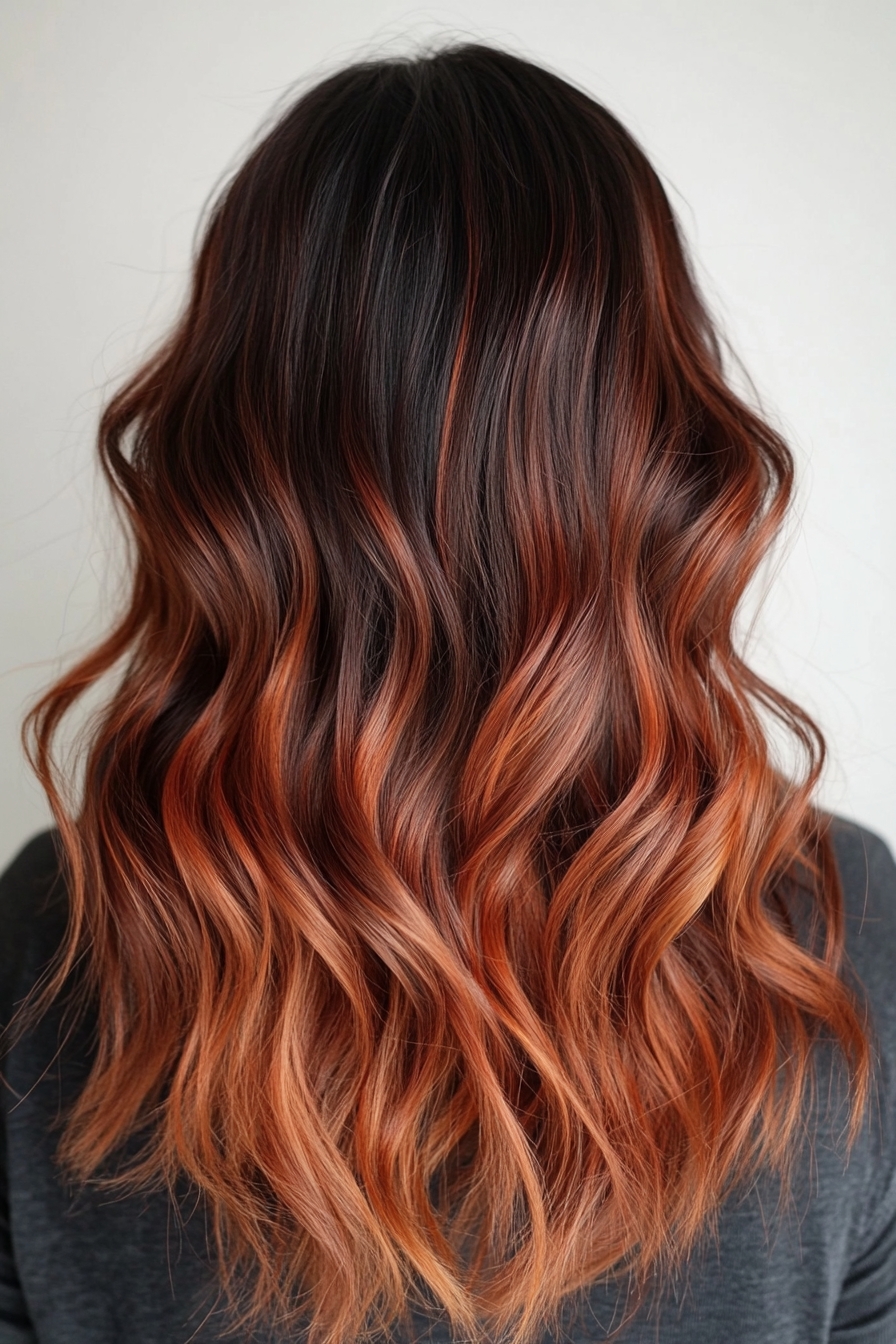 Soft Copper Ombre Waves