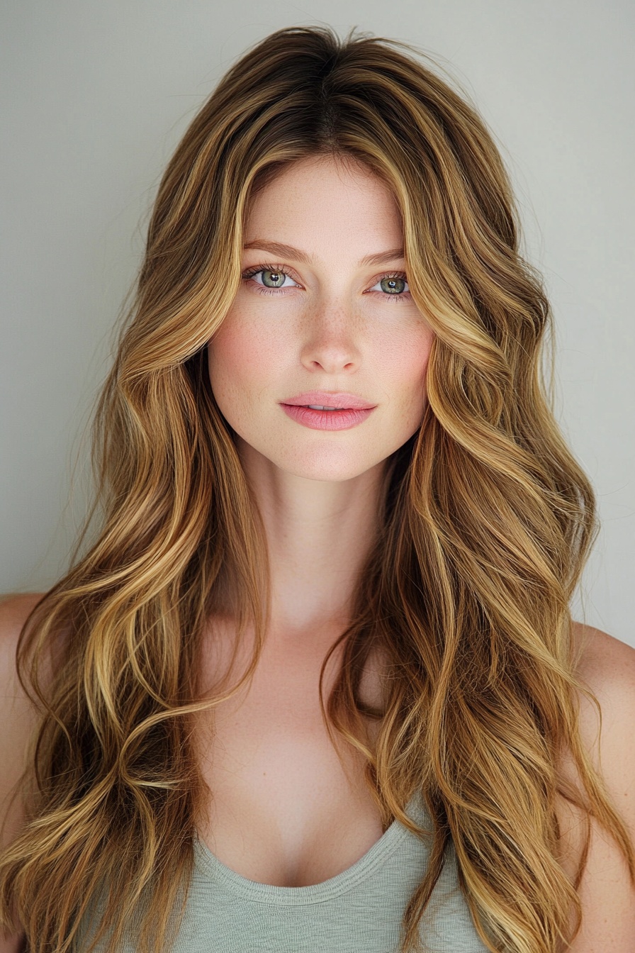 Soft Waves with Honey Blonde Balayage