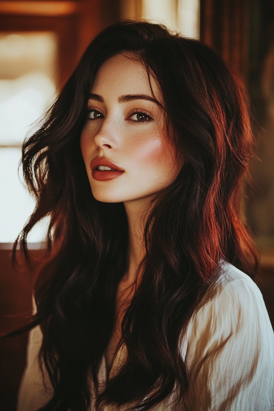 Soft Waves with Subtle Red Highlights