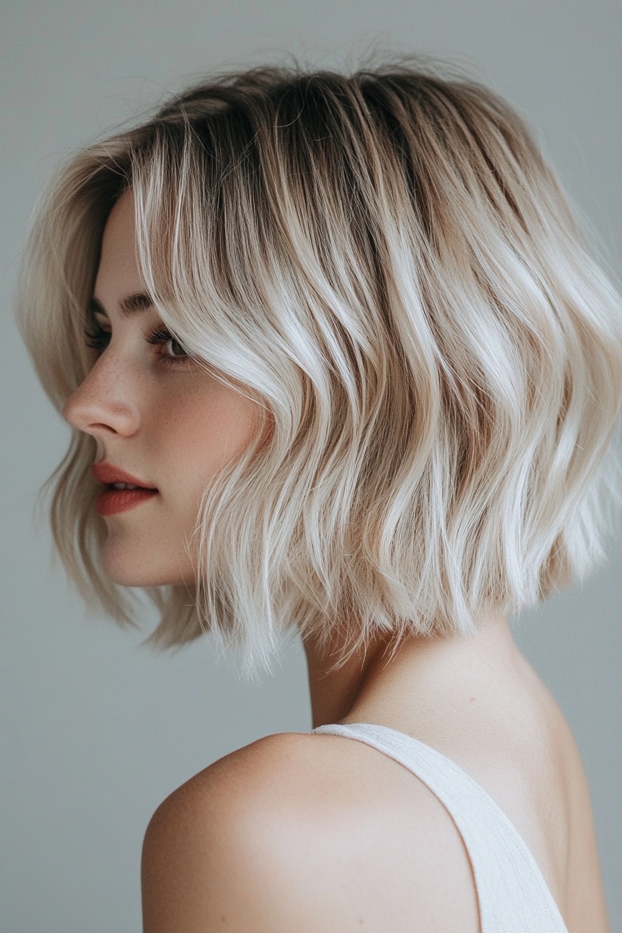 Soft Wavy Blonde Bob