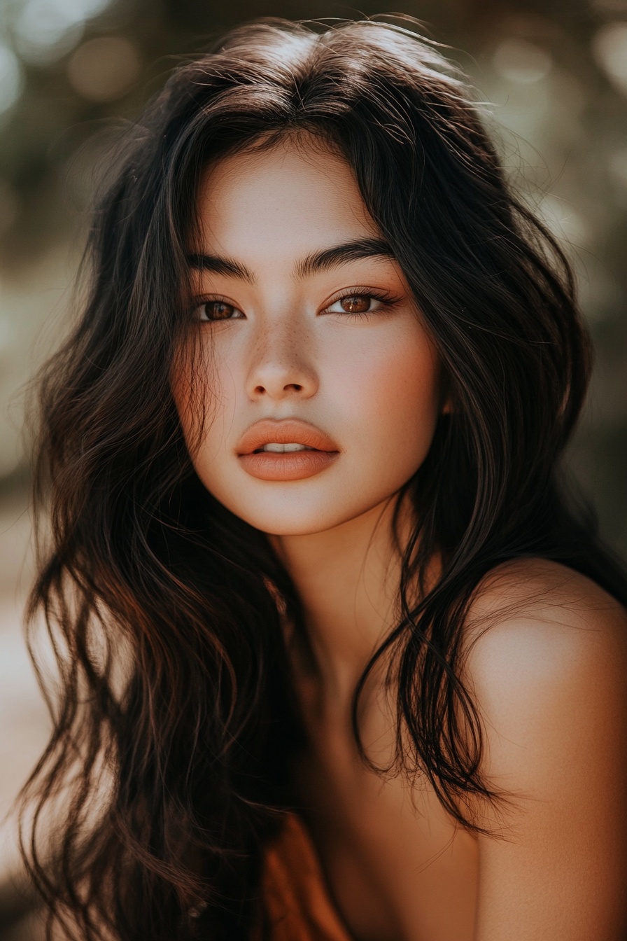 Subtle Waves with Chestnut Brown Highlights