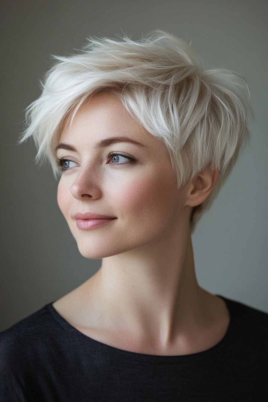 Textured Blonde Pixie Cut