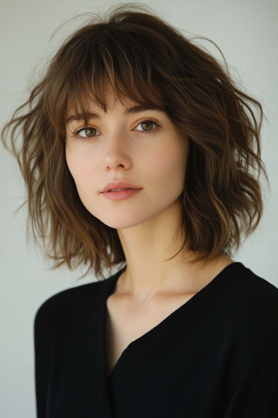 Textured Bob with Choppy Bangs