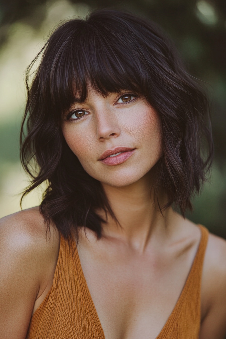 Textured Bob with Layered Bangs