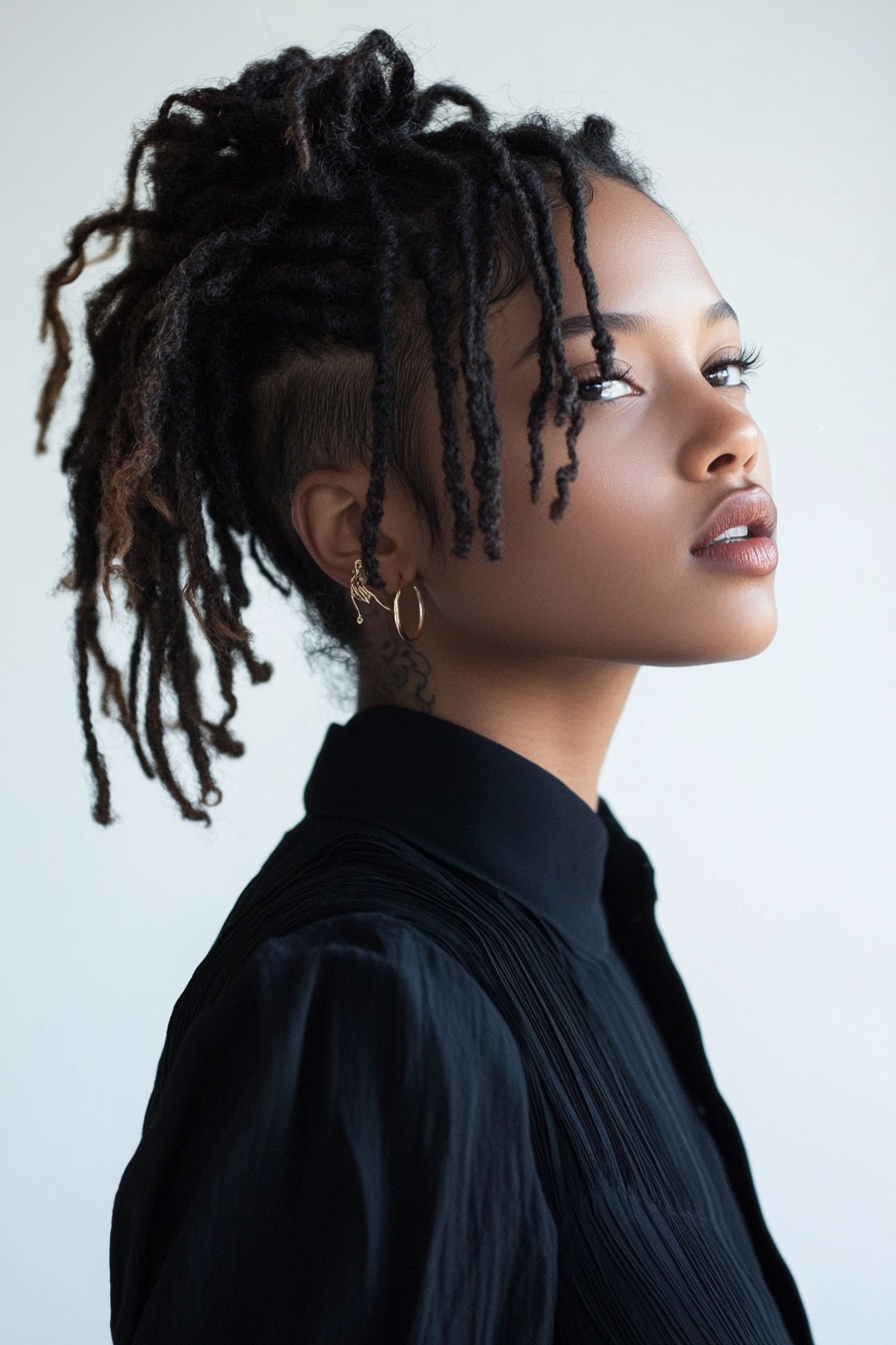 Textured Locs with Geometric Undercut