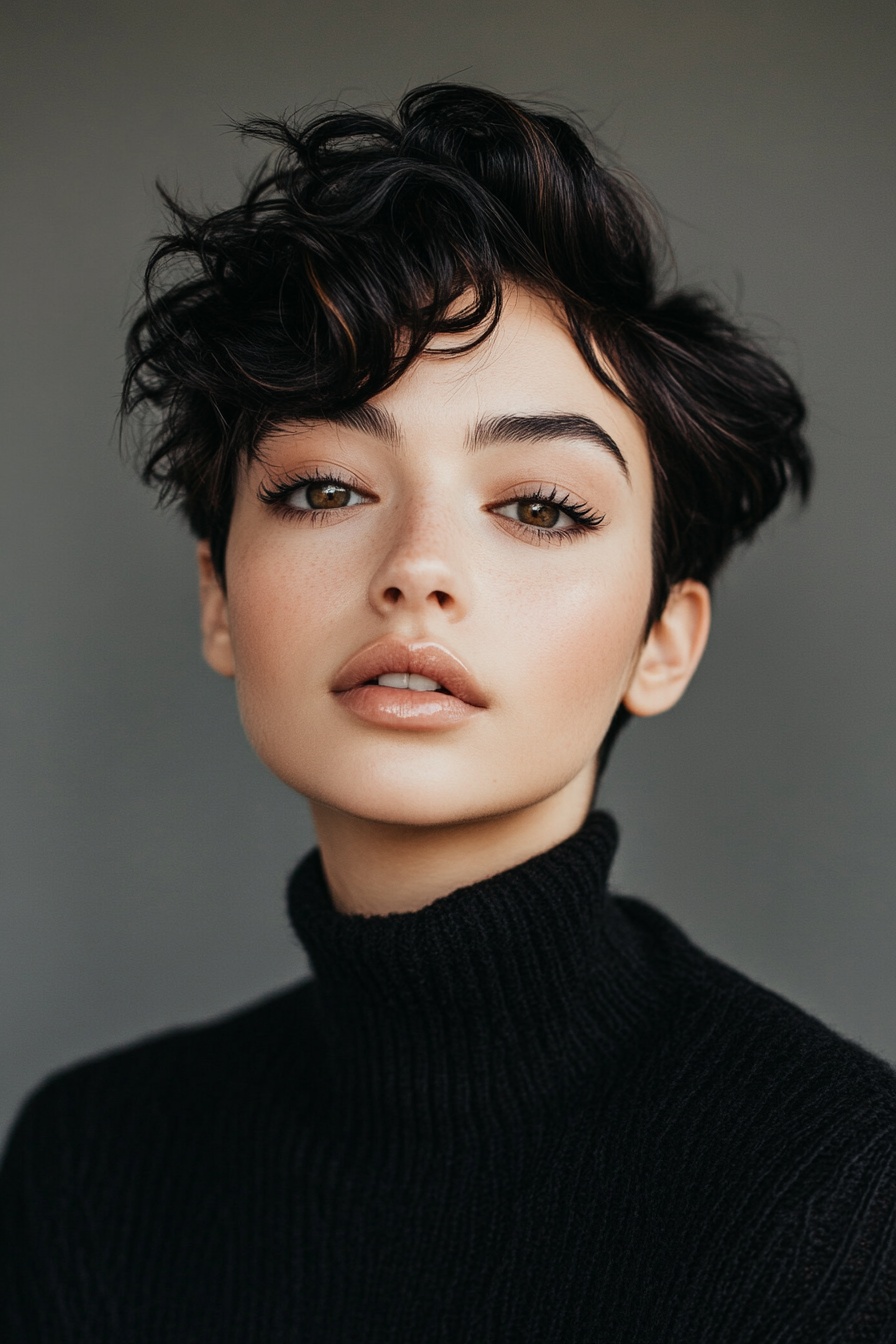 Textured Pixie Cut with Subtle Auburn Highlights