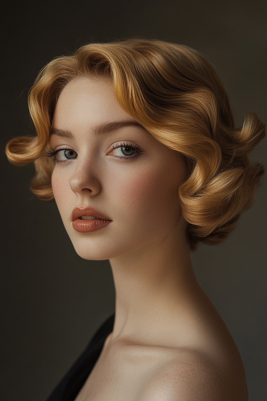 Vintage-Inspired Blonde Wave Pixie