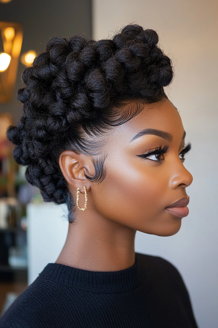 Voluminous Crochet Twist Bangs with Updo