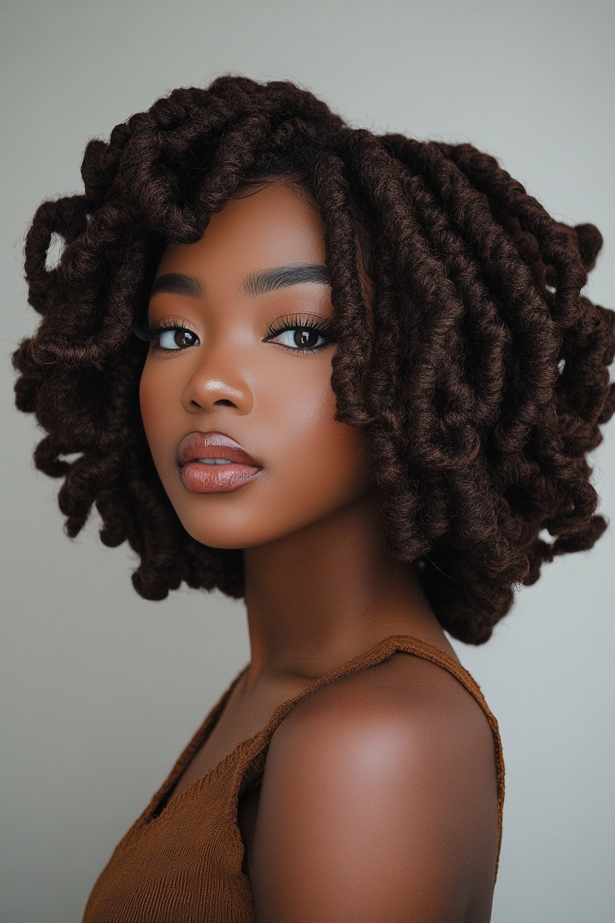 Voluminous Side-Swept Crochet Twists