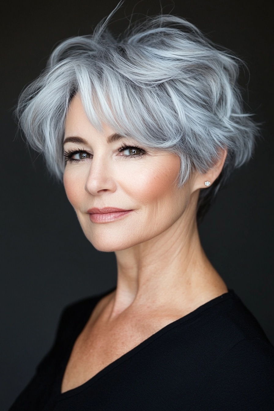 Voluminous Side-Swept Pixie