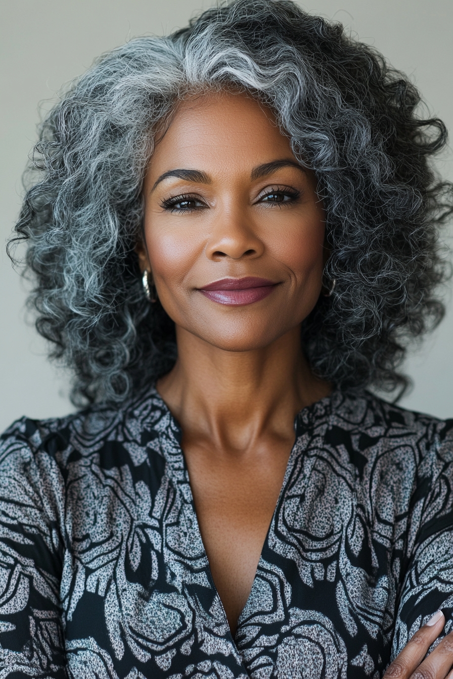 Voluminous Silver Curls