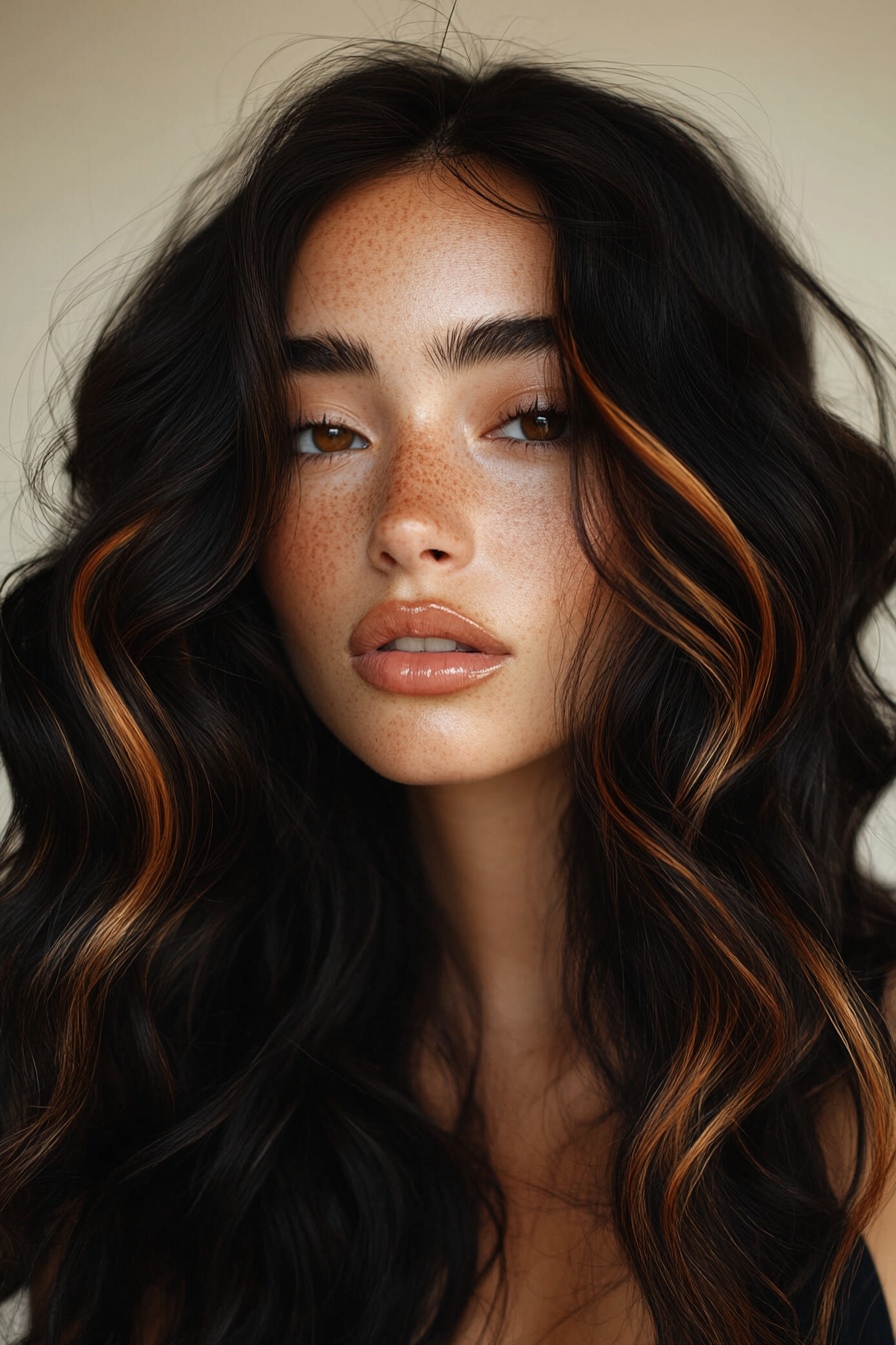 Voluminous Waves with Caramel Highlights