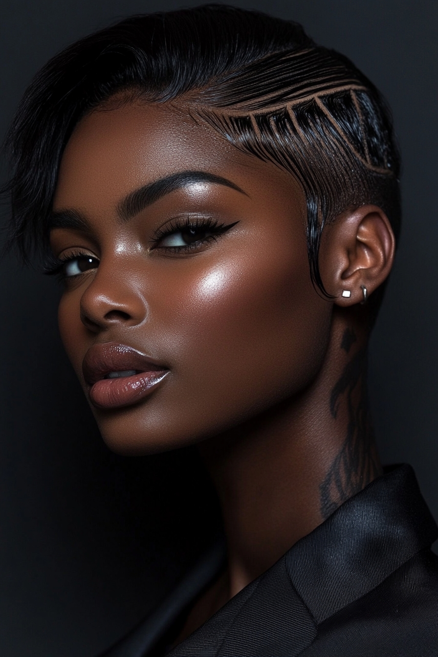 Wet Look with Side Shave