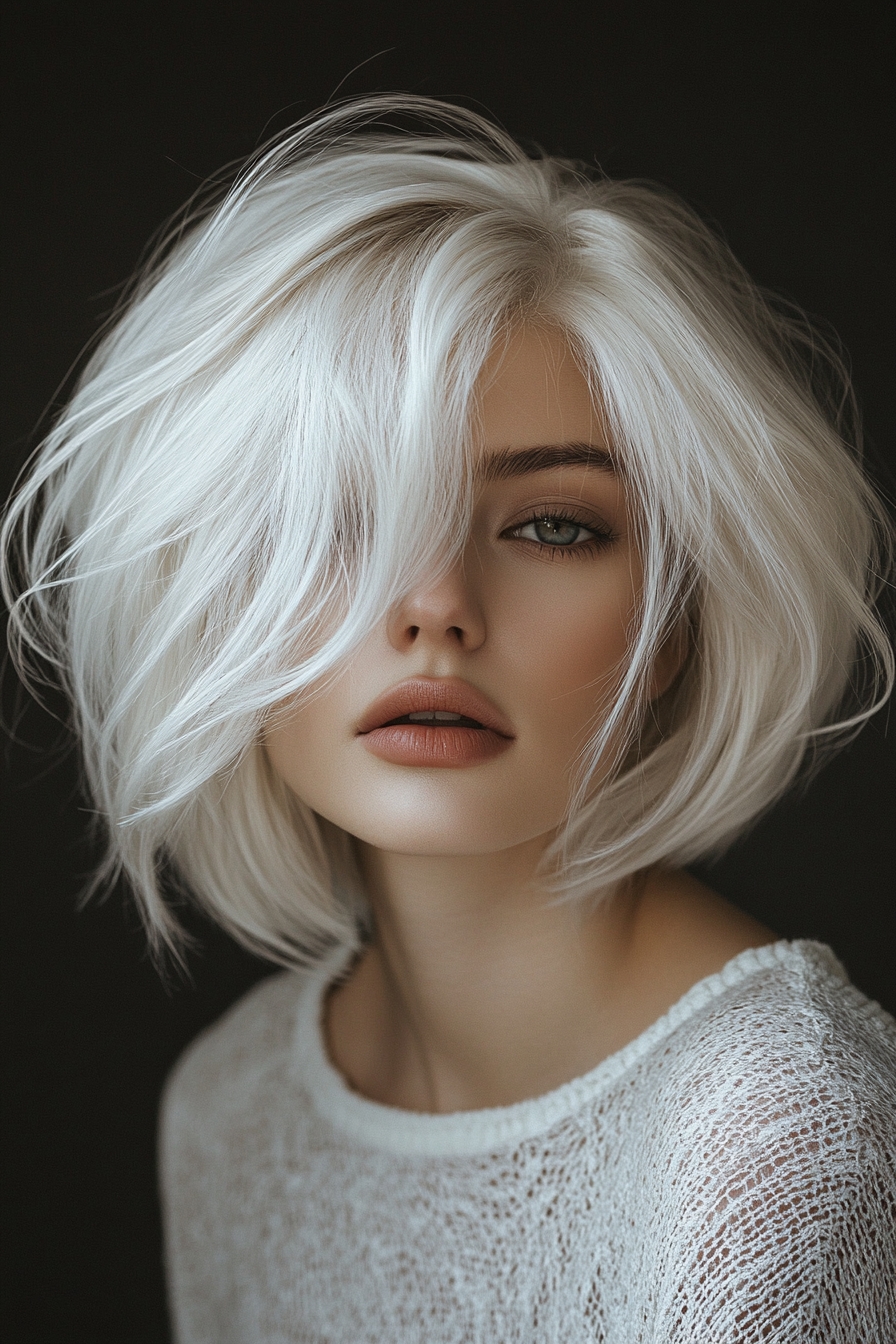 Wind-Swept White Bob