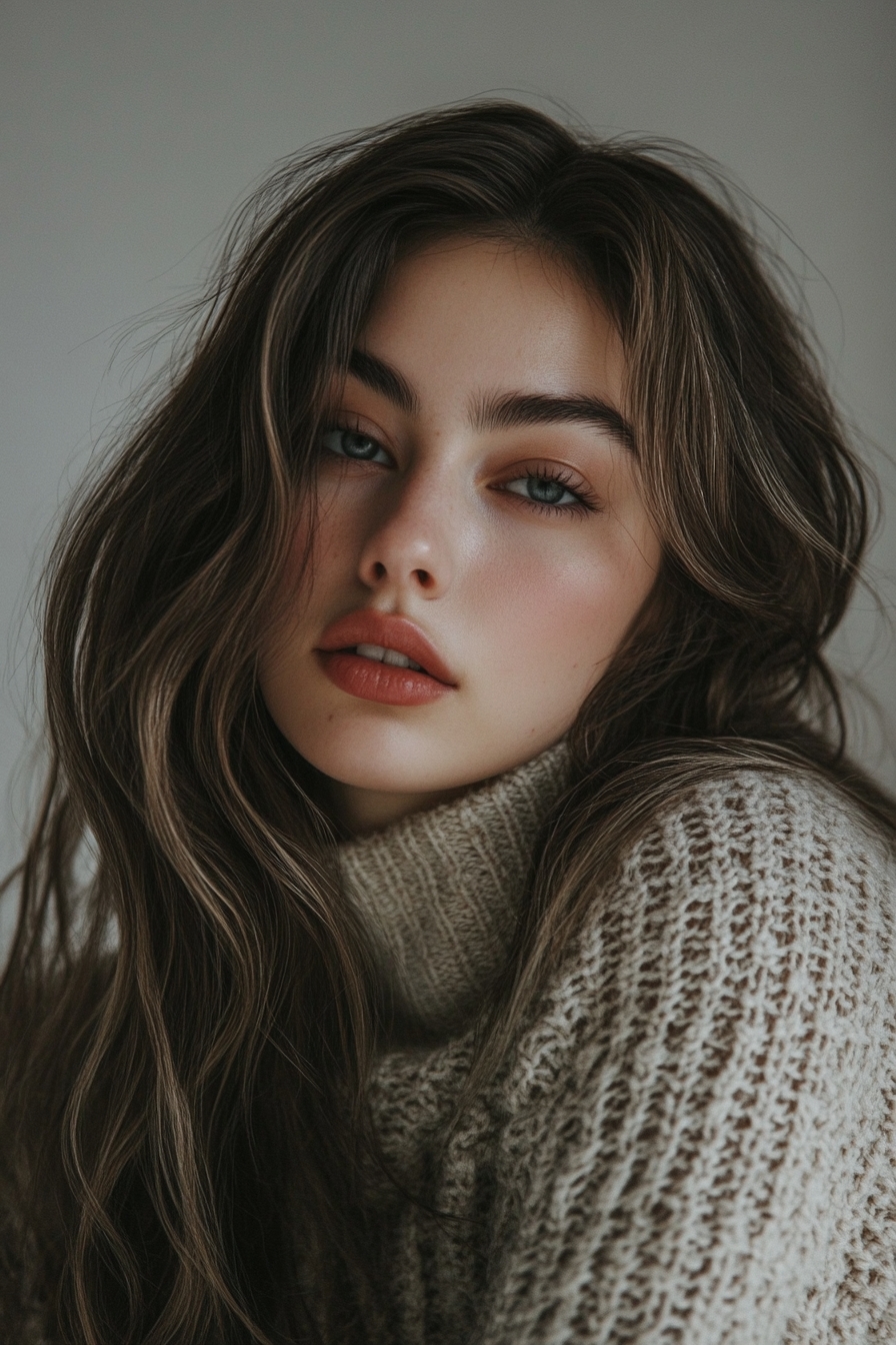 winter highlights for brown hair