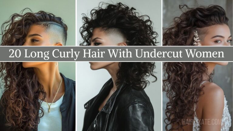 long curly hair with undercut women